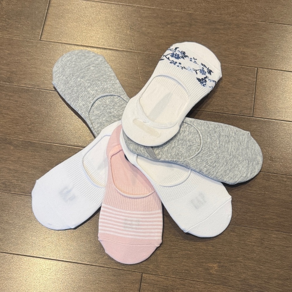 🆕 GAP No-Show Socks in Pink, Gray, and White